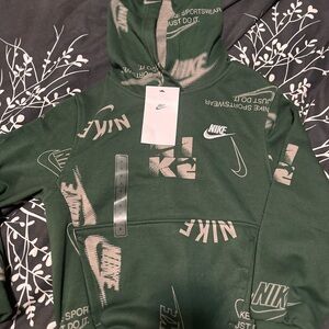 Nike Forest Green Sweatshirt with White Logo-NWT